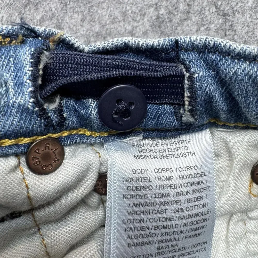 Polo Ralph Lauren Shorts Youth 7 Blue Denim Jean Bermuda Adjustable Waist